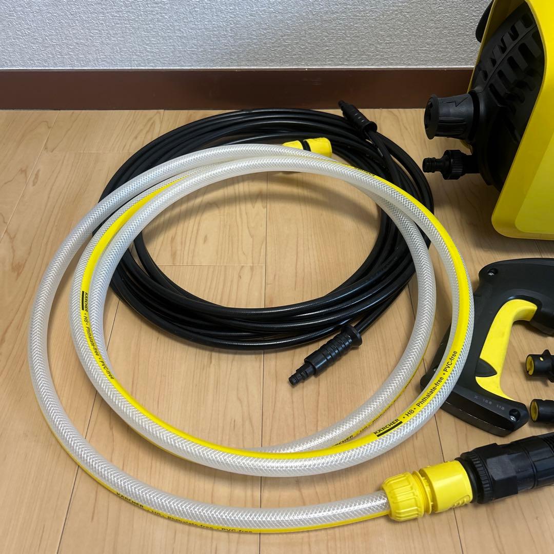 美品　高圧洗浄機 ケルヒャーK2サイレント 自吸・水道兼用ホースセット3m付き