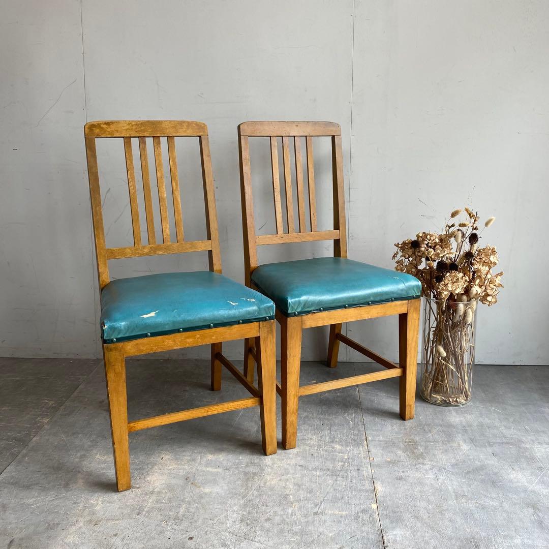 2点セット アンティーク 椅子 チェア スツール 飾り台 昭和レトロ z502