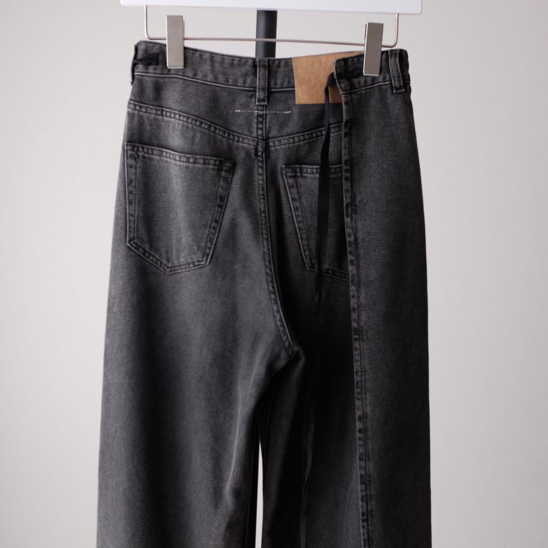 美品 MM6 ブラックデニム ラップパンツ 近年モデル ワイド 24ss