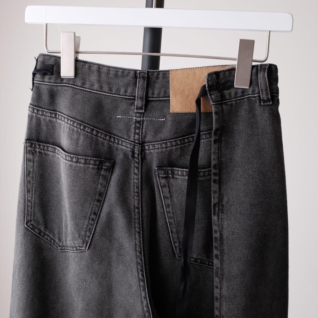 美品 MM6 ブラックデニム ラップパンツ 近年モデル ワイド 24ss