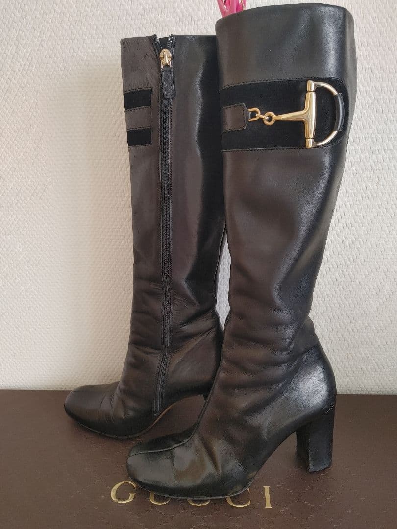 ☆2日間限定セール　元値18500円☆GUCCI　黒レザー ブーツ