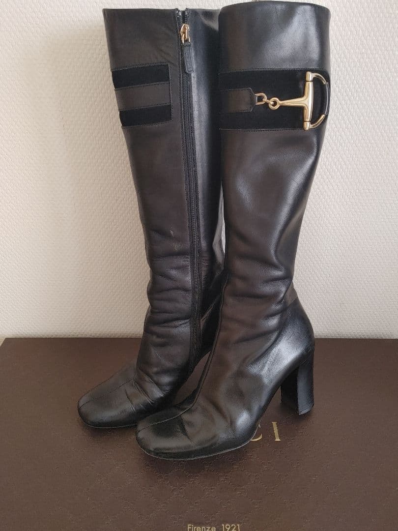 ☆2日間限定セール　元値18500円☆GUCCI　黒レザー ブーツ