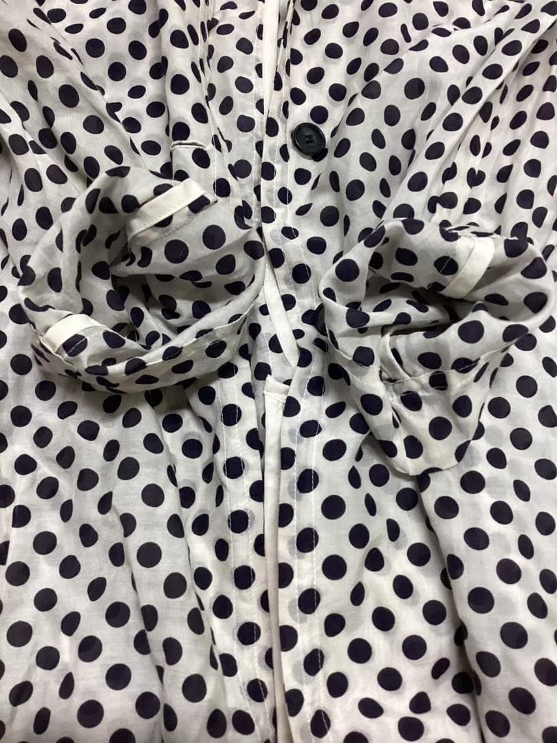 ヴェリテクール シャツワンピース LTD-001 コットン シルク ドット柄