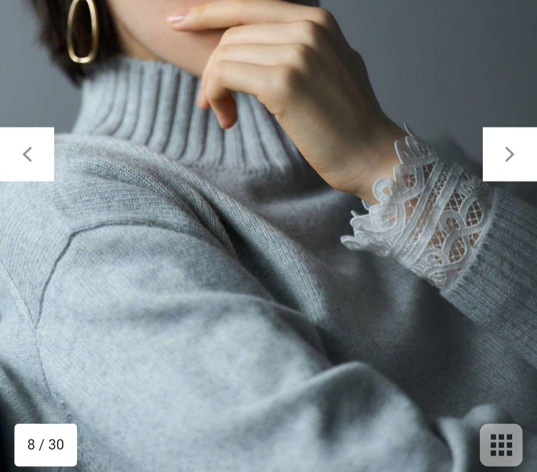 23区【洗える】ナチュラルコットンベア レースレイヤード カットソー