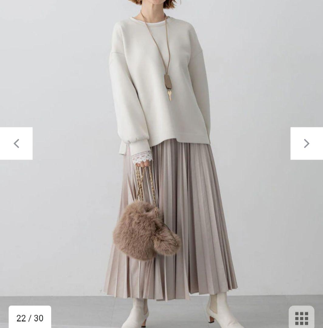 23区【洗える】ナチュラルコットンベア レースレイヤード カットソー