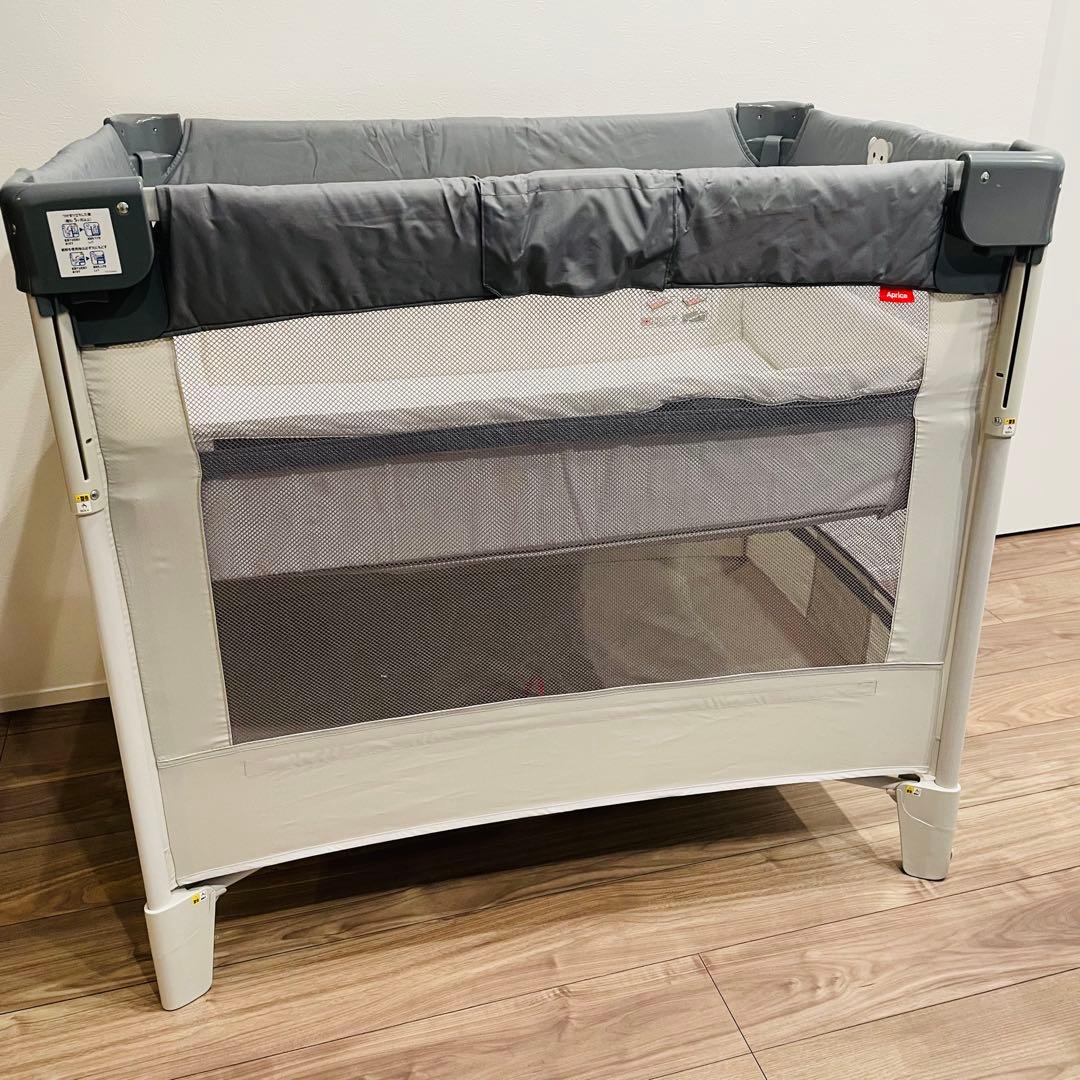 【美品】 最上位モデル Apricaベビーベッド ココネルエアー グレーベアー