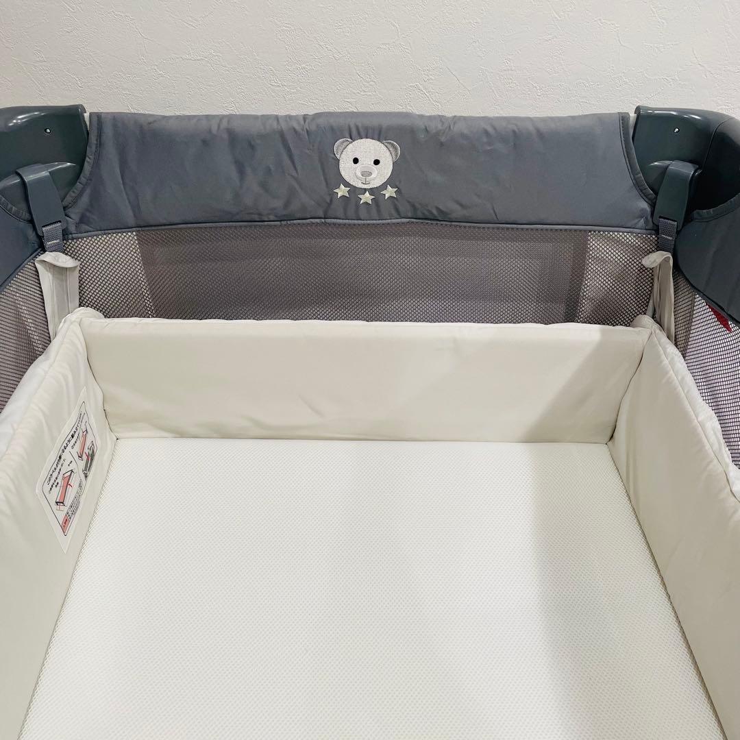 【美品】 最上位モデル Apricaベビーベッド ココネルエアー グレーベアー