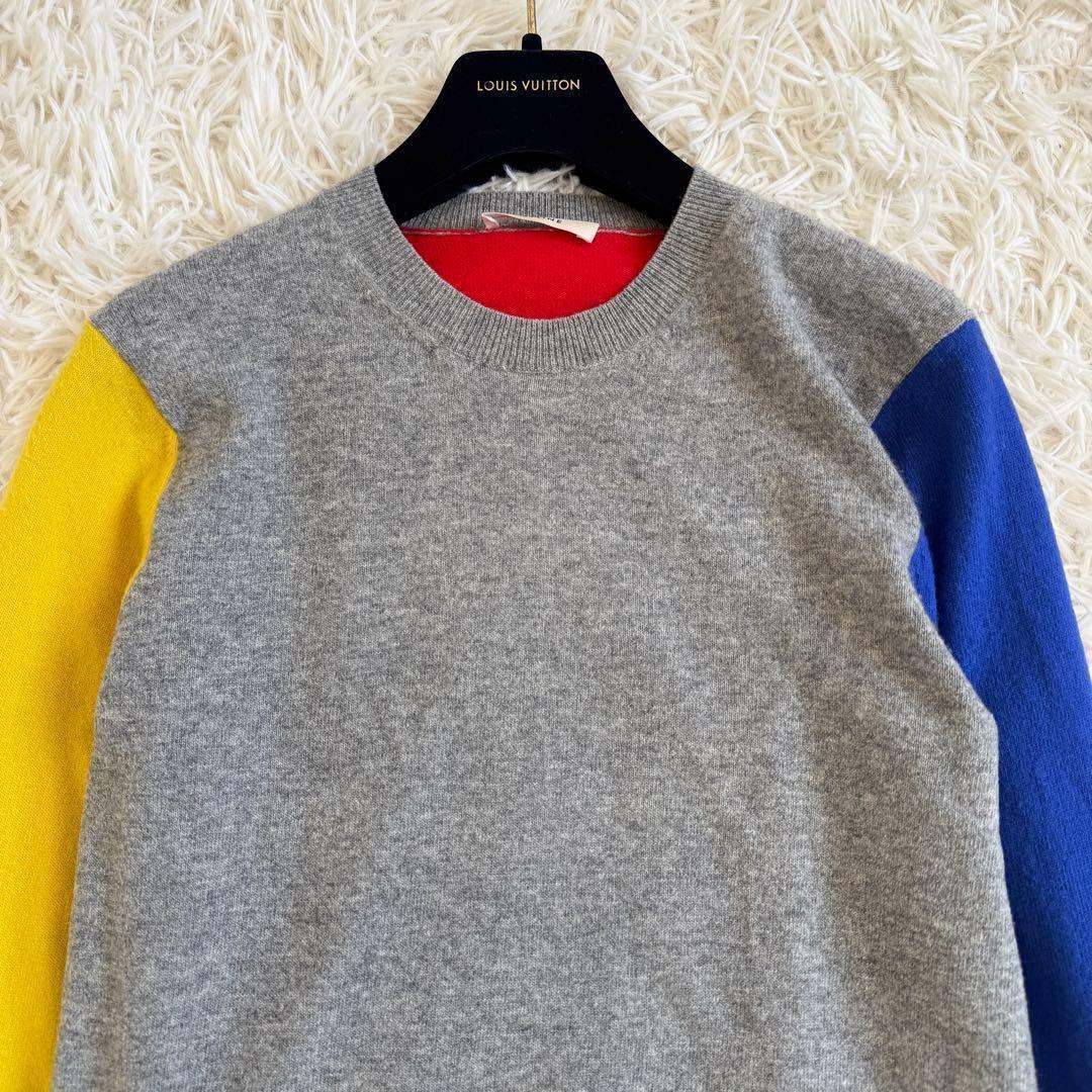 美品　フィービー　セリーヌ　ニット　トリオンフ刺繍　カラーブロック　Sサイズ