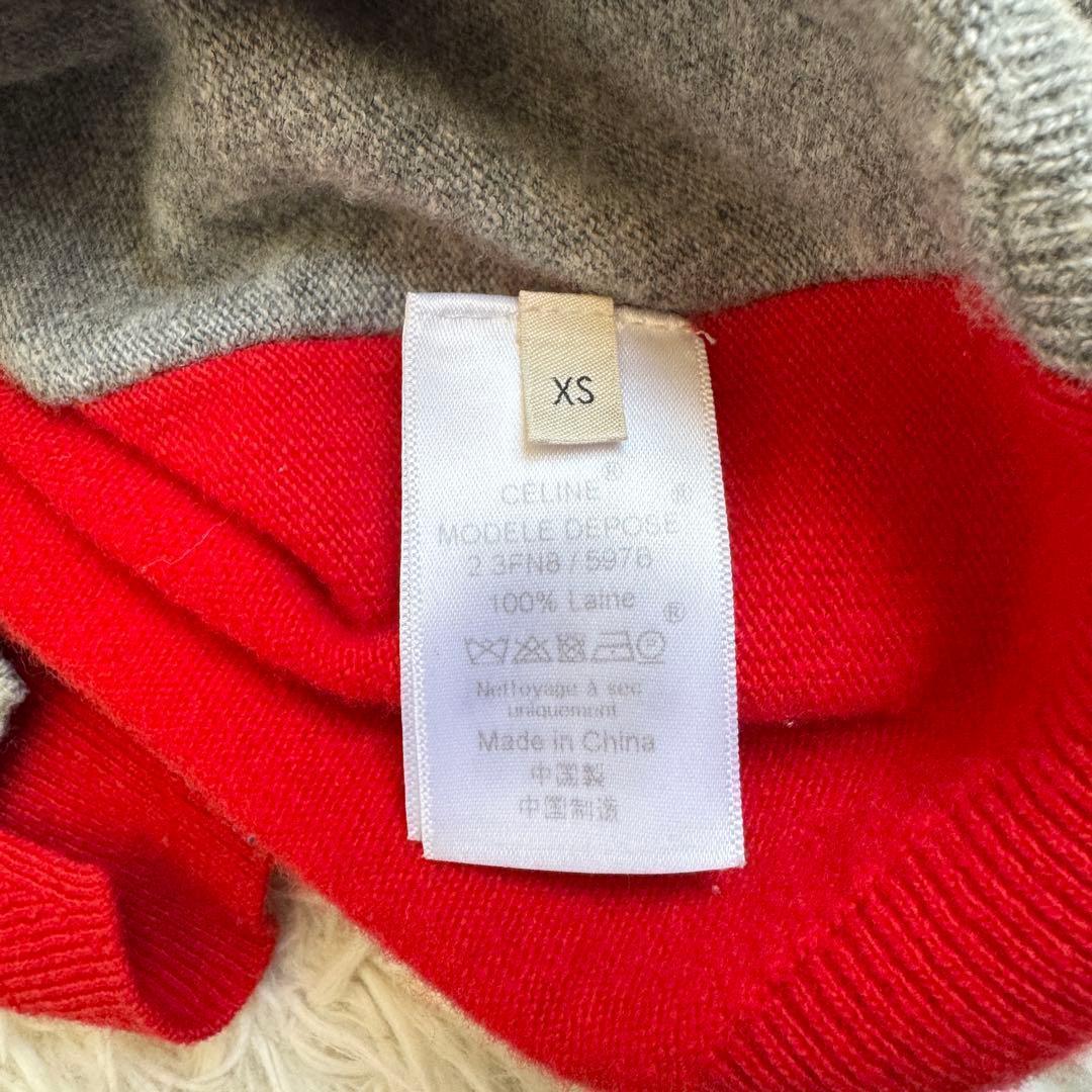 美品　フィービー　セリーヌ　ニット　トリオンフ刺繍　カラーブロック　Sサイズ