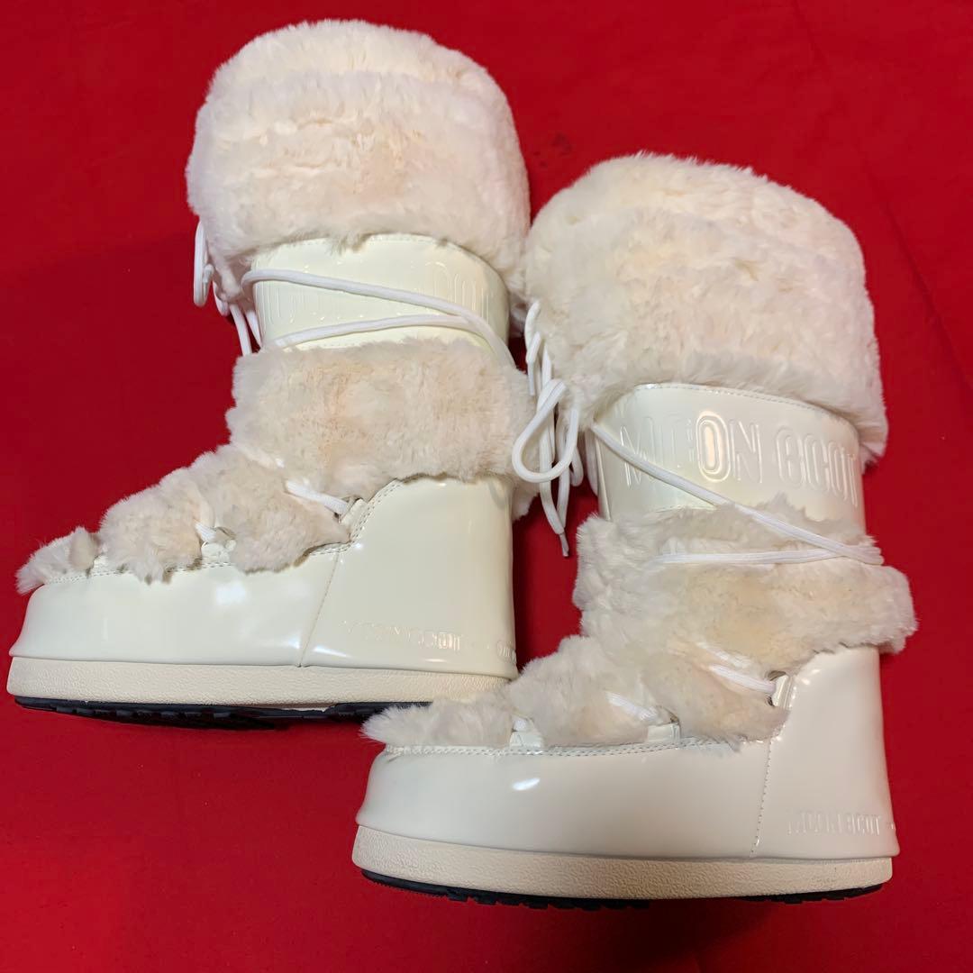 MOON BOOT ホワイト ムートンブーツ サイズ38