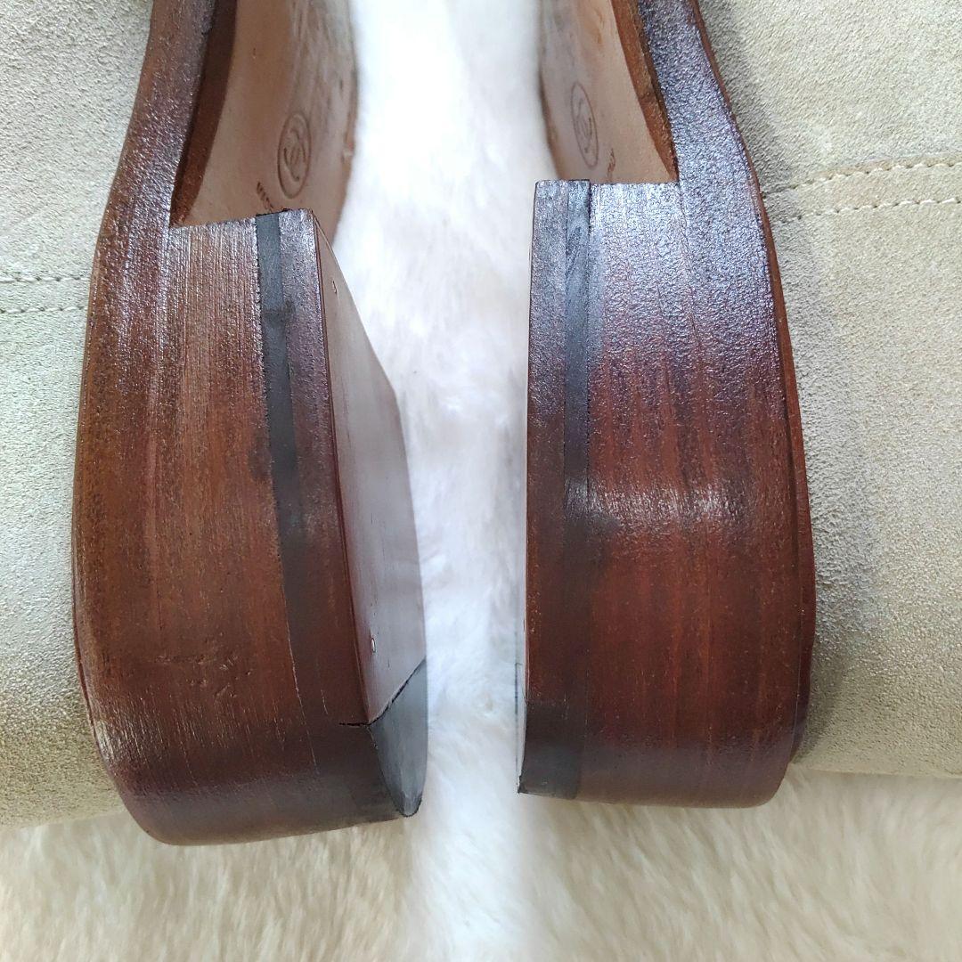 ITALY美品！CHANEL スエードレザーブーツ ベージュ38Cシャネル