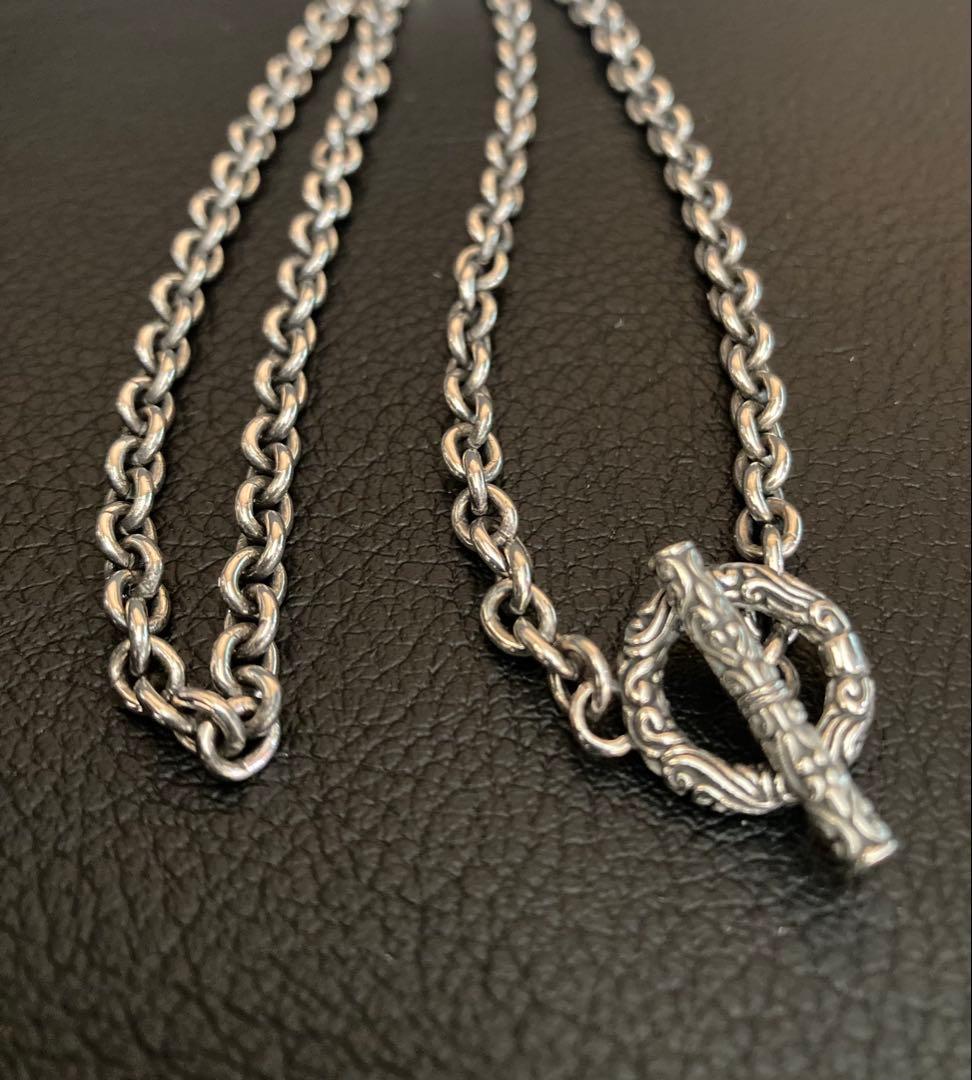 ノーブランド品 シルバー925 47cm チェーンネックレス Tバー マンテル