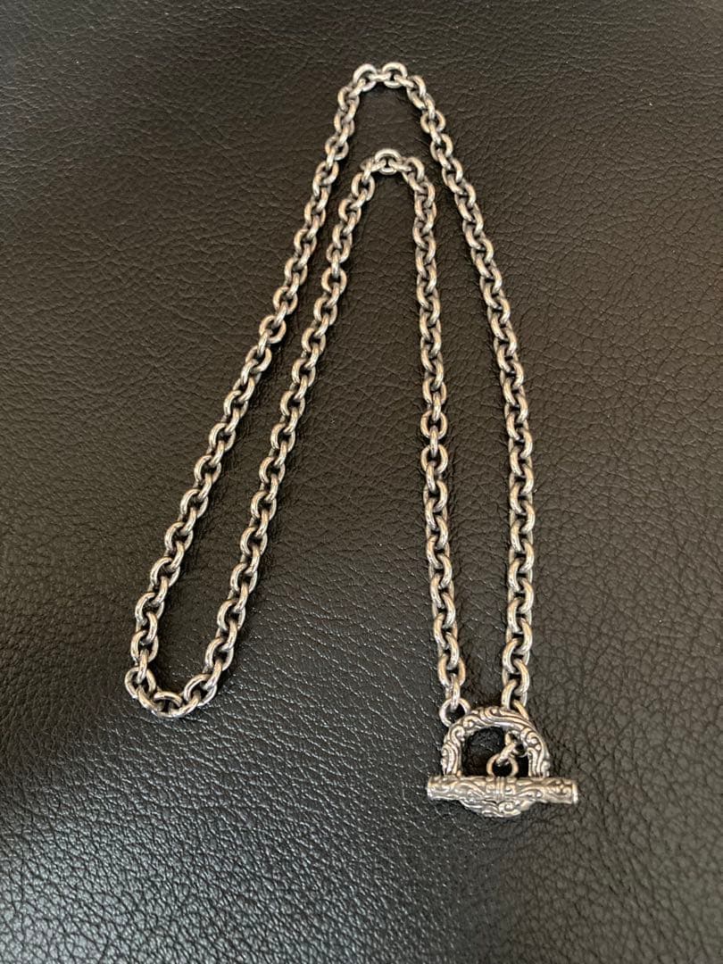 ノーブランド品 シルバー925 47cm チェーンネックレス Tバー マンテル