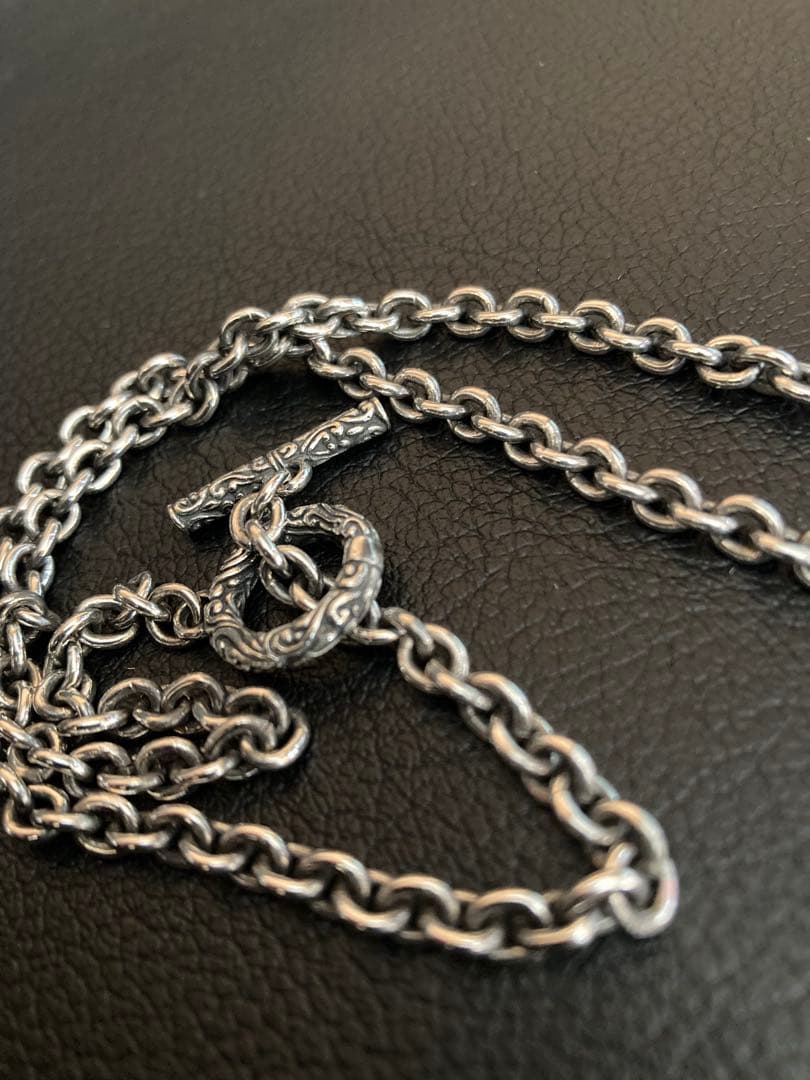 ノーブランド品 シルバー925 47cm チェーンネックレス Tバー マンテル