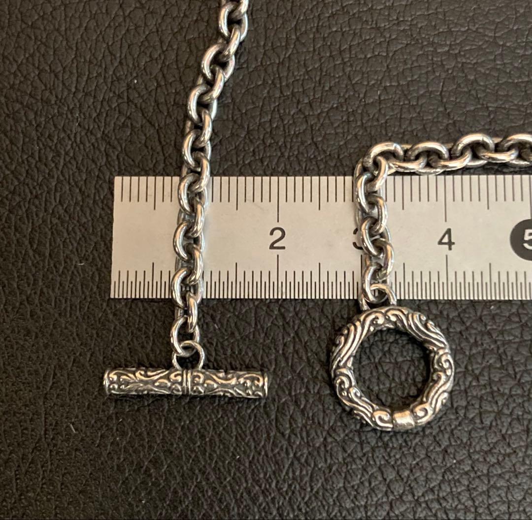 ノーブランド品 シルバー925 47cm チェーンネックレス Tバー マンテル