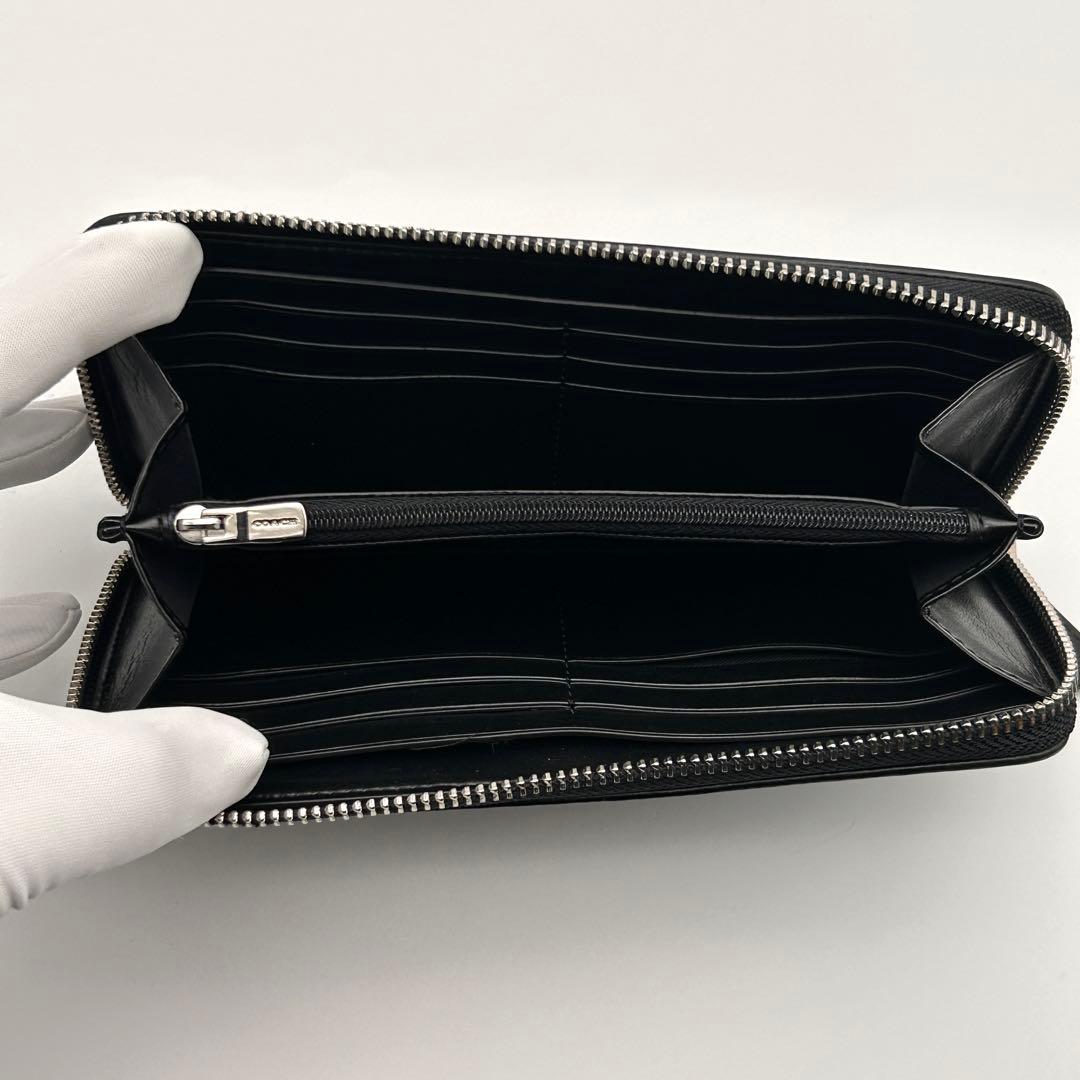 ✨極美品✨ COACH コーチ 長財布 ラウンドファスナー ブラック レザー