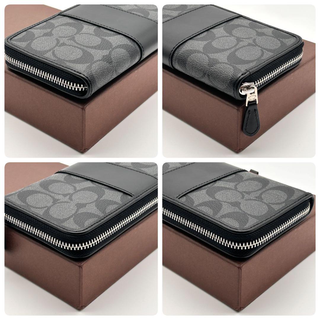 ✨極美品✨ COACH コーチ 長財布 ラウンドファスナー ブラック レザー