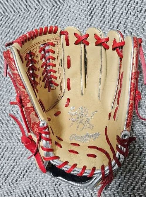 Rawlings 軟式グローブ ベージュ/赤