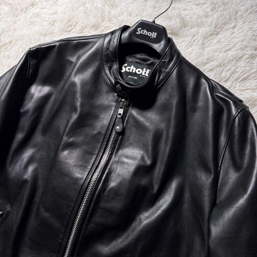 H*O様 極美品/3XL✨schott ライダースジャケット　554　羊革　黒
