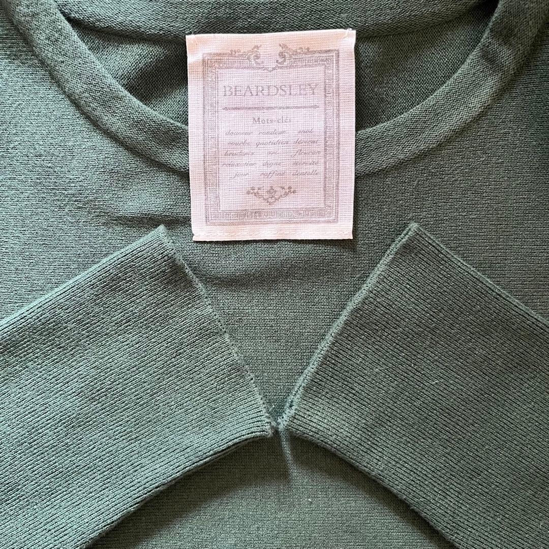 定価2.2万 ビアズリー コットンビッグニットショート グリーン 春ニット