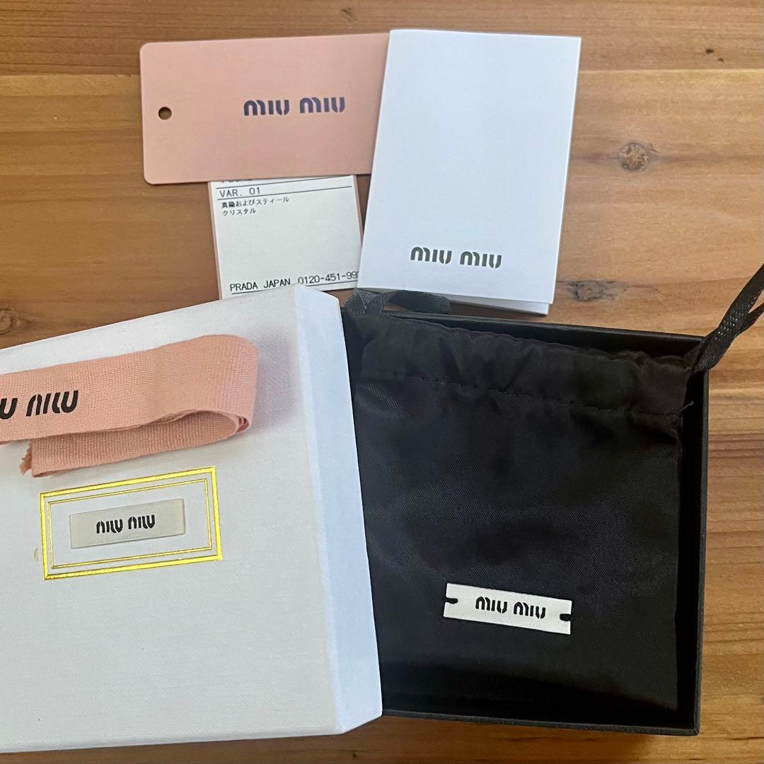 【正規品】MIU MIU クリスタルヘアピン miumiuロゴ