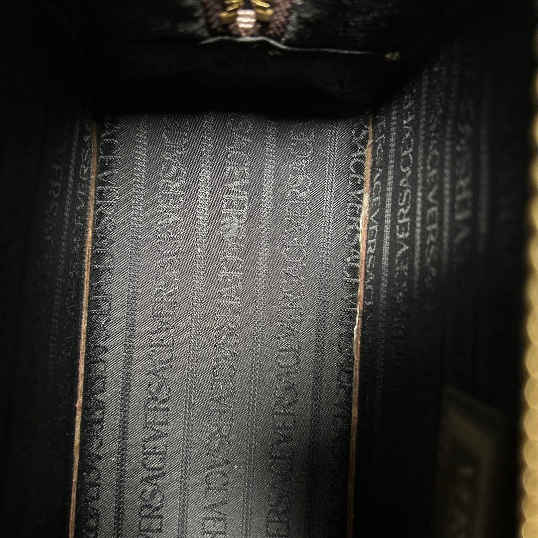 ヴェルサーチ　ハンドバッグ　ヴィンテージブラウンレザー　サンバースト