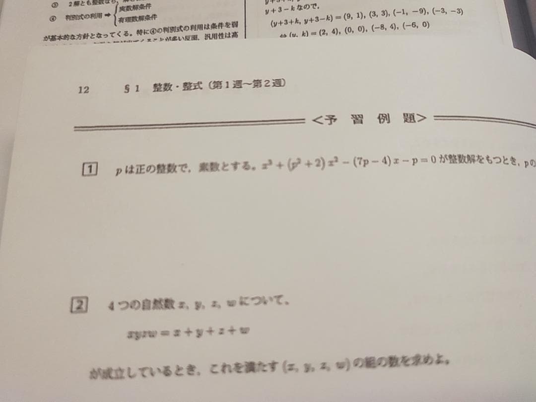 鉄緑会　高3理系数学単元別演習　冊子・プリント・板書　鶴田先生　駿台　河合塾東進