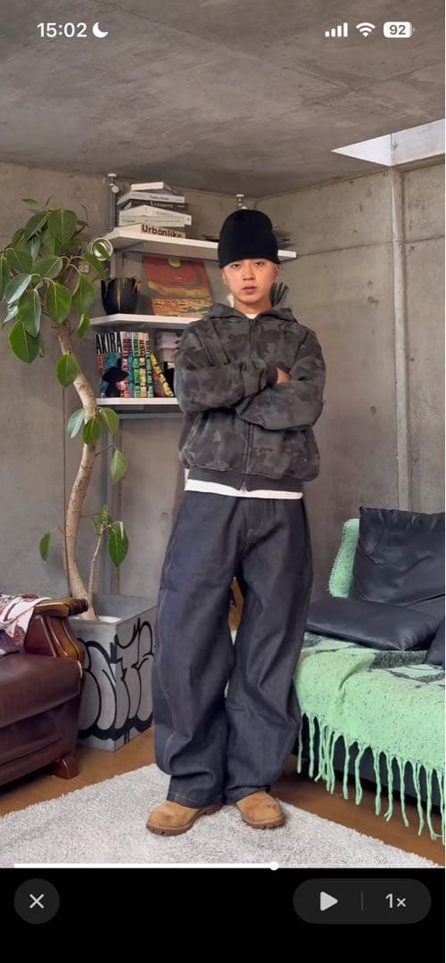 かつきくん着用　Luther Melbourne迷彩フーディー