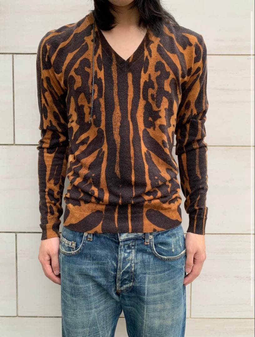 トップス Alexander McQueen Leopard V-Neck Knit
