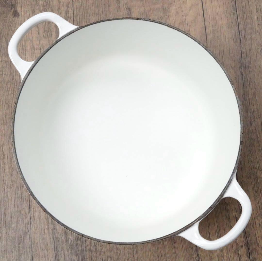 【美品】LE CREUSET　ココット ロンド ホワイト　22cm