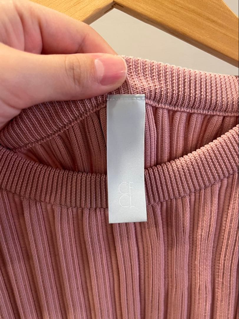 cfcl リブ編み 長袖ニット ピンク