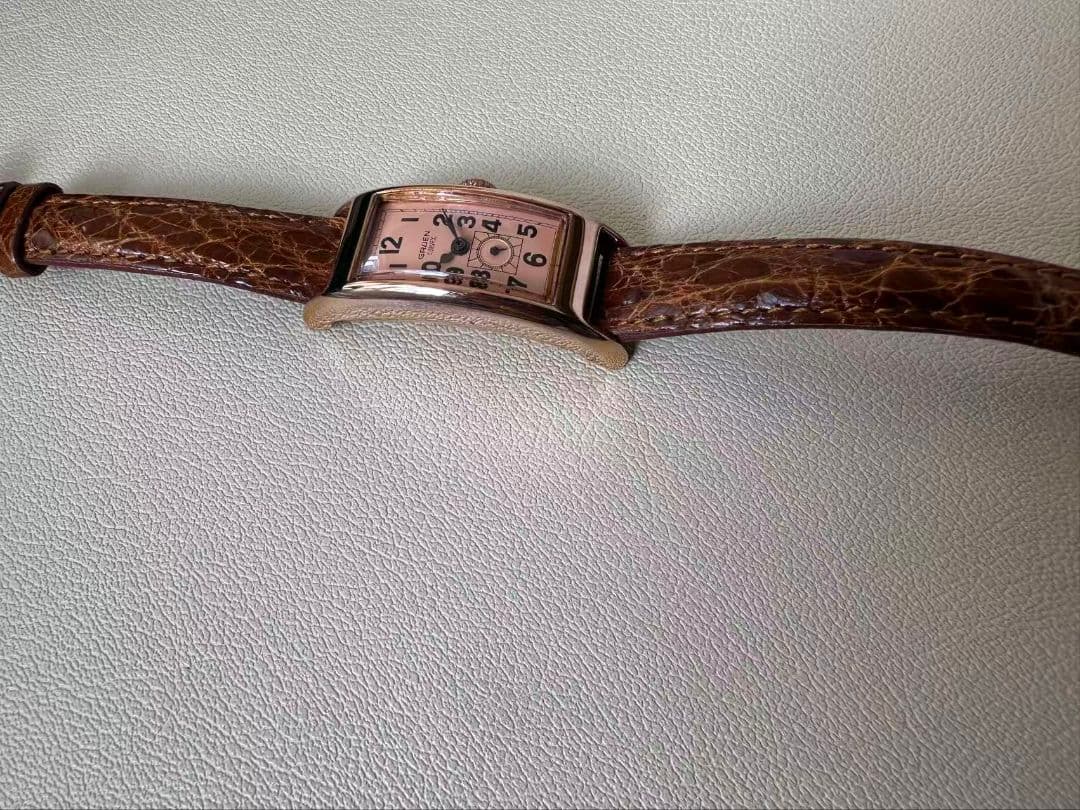 「美品」GRUEN CURVEX 腕時計 ピンクゴールド/カッパー