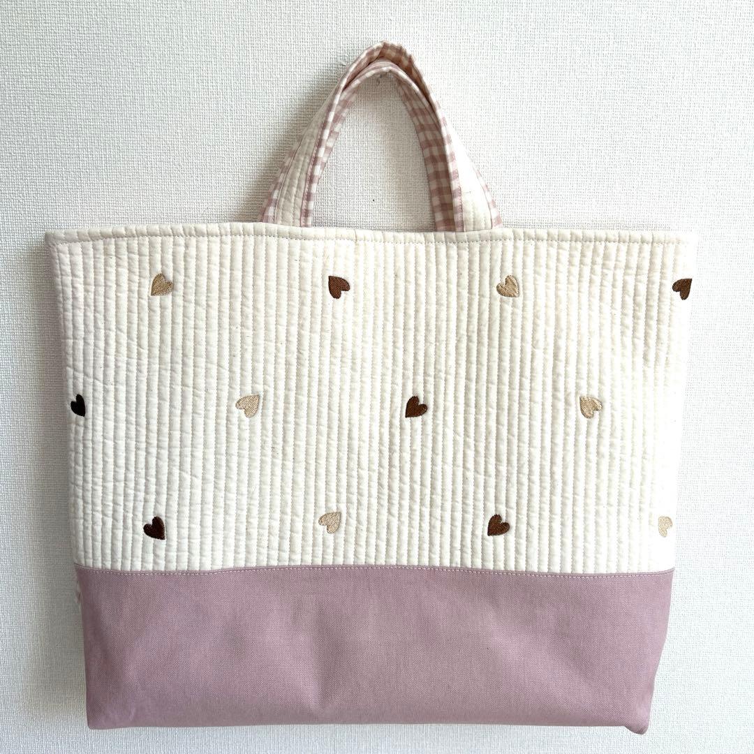 在庫セール✳︎　【ハート×くすみピンク】　3点セット➕上靴袋