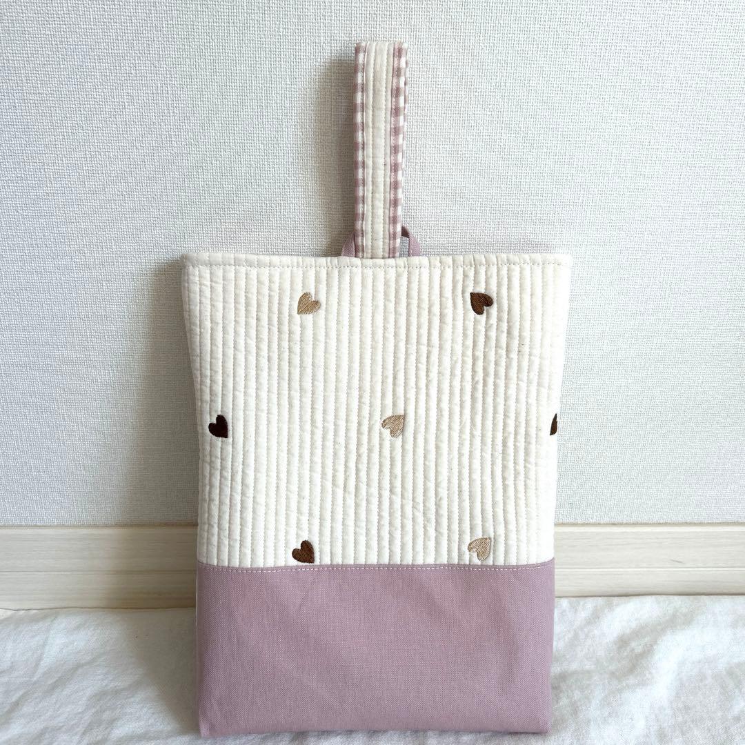 在庫セール✳︎　【ハート×くすみピンク】　3点セット➕上靴袋