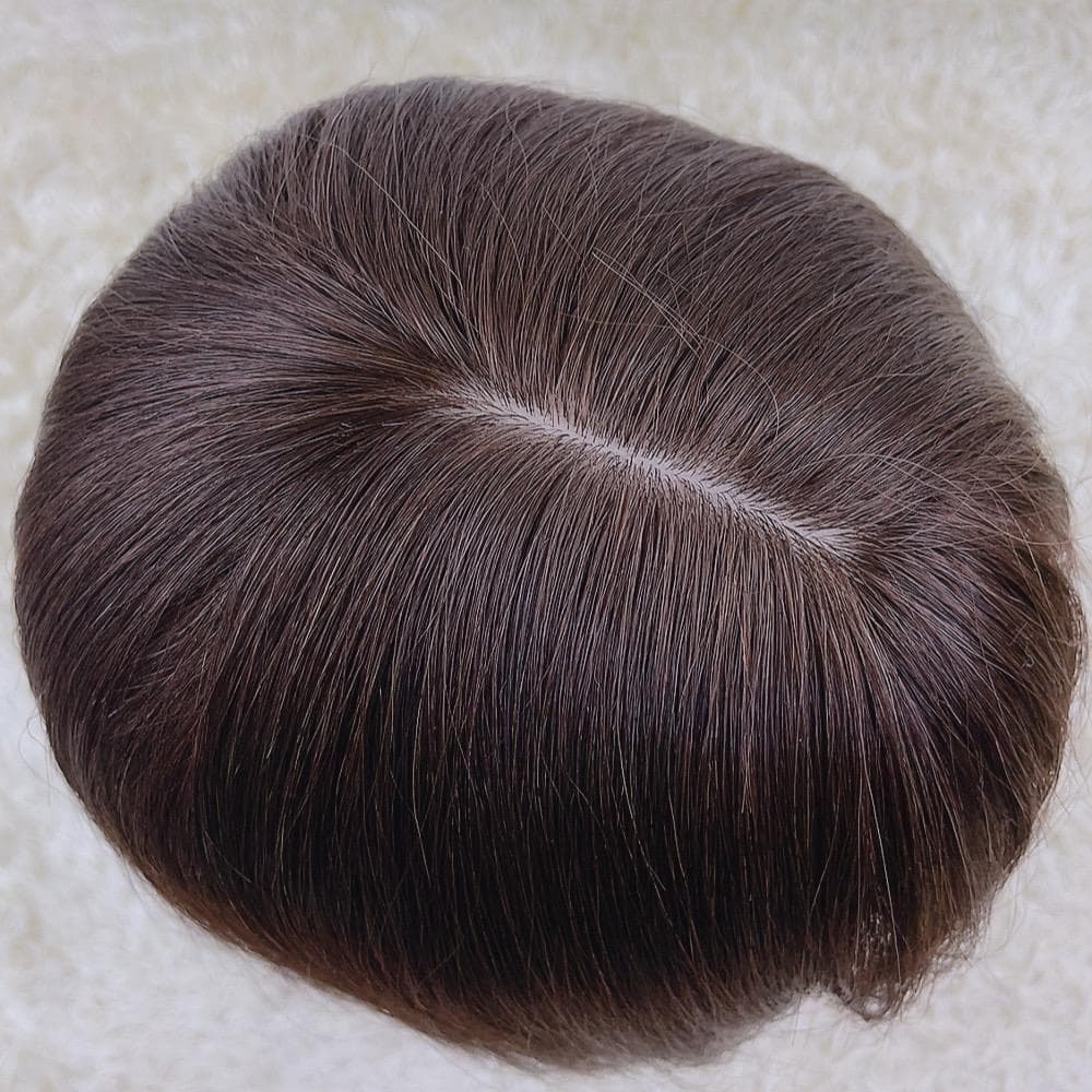 人毛100% フルウィッグ 医療用 ロング ストレート ブラウン 茶髪 60cm