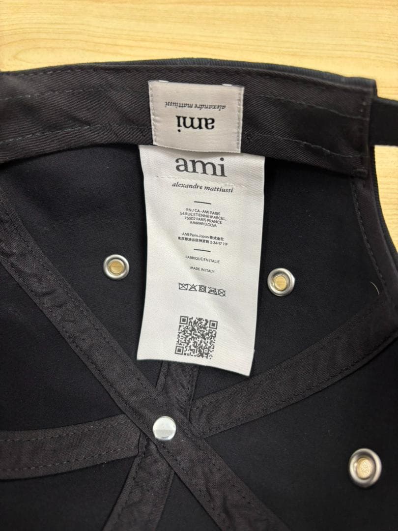 美品 AMI PARIS キャップ ブラック Free ハート刺繍