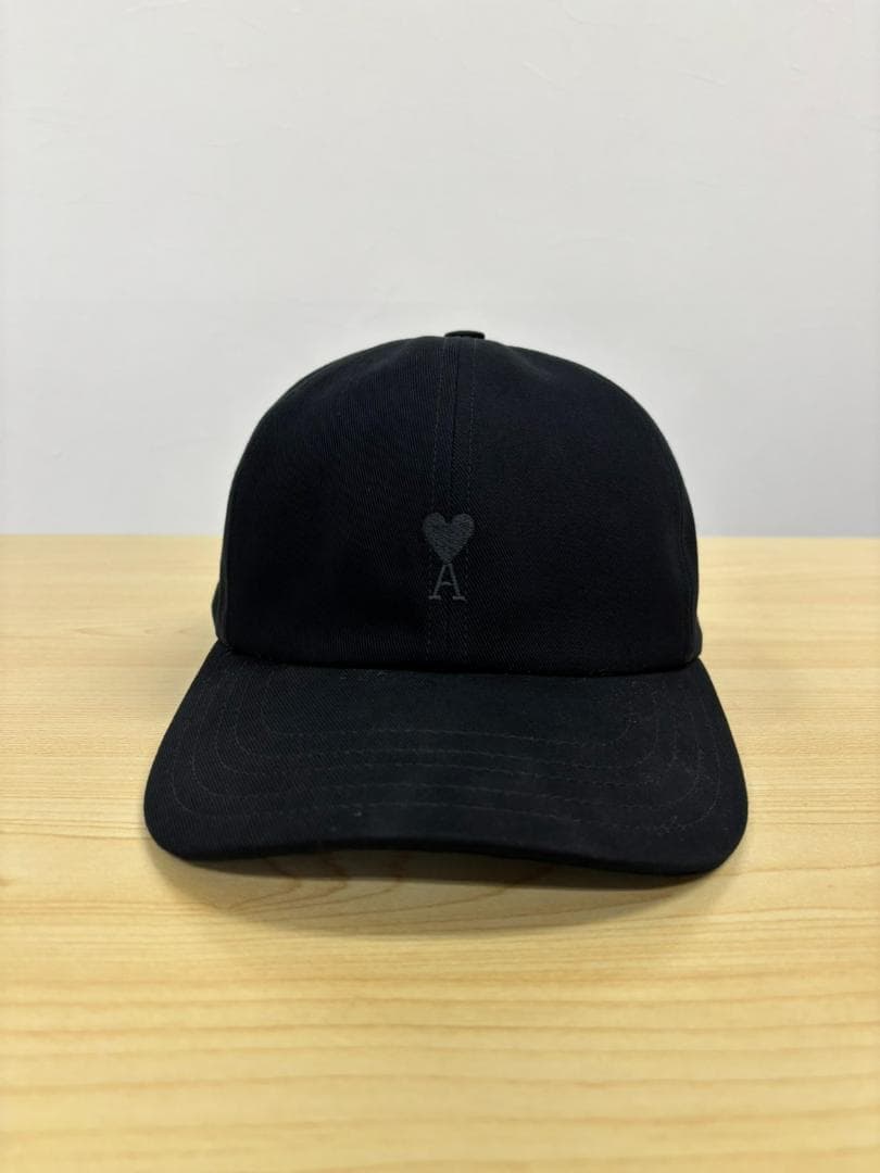 美品 AMI PARIS キャップ ブラック Free ハート刺繍
