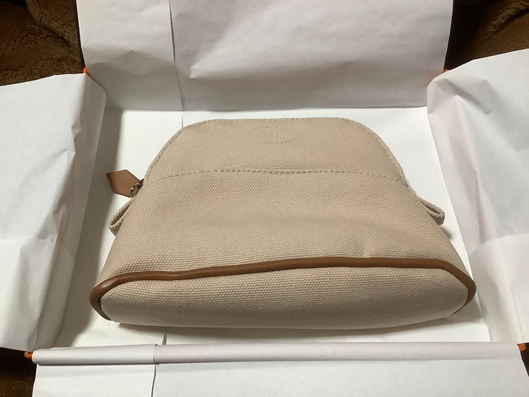 ベージュ エルメス　ボリードポーチ　ミニミニ　HERMES