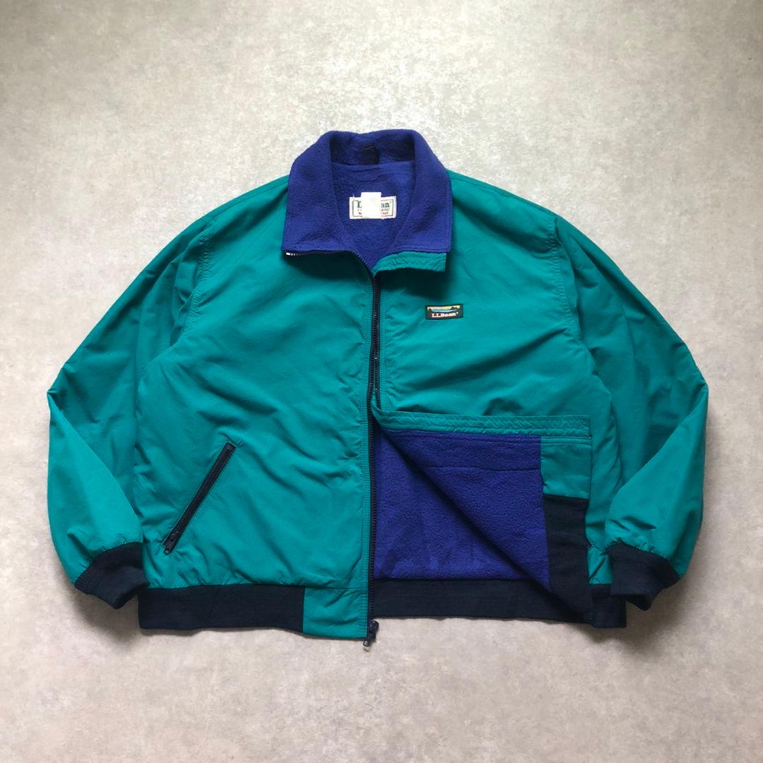 90sL.L.BeanウォームアップジャケットフリースナイロンジャケットUSA製