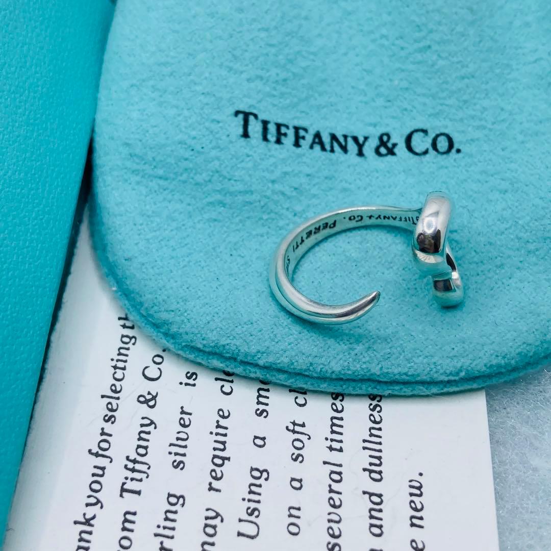 極美品✨ ティファニー リング ナロー オープンハート ハートAG925 #14