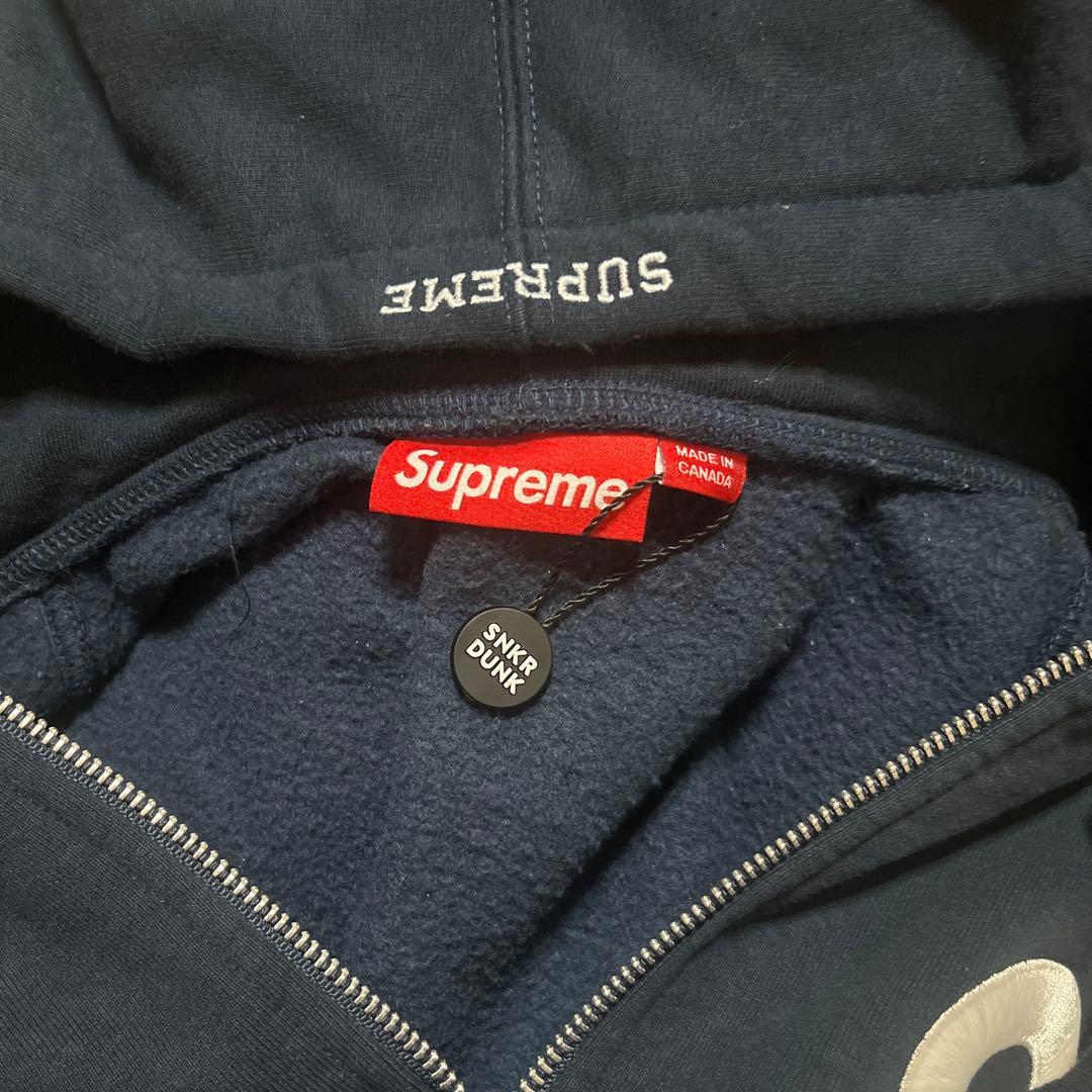 Supreme Sロゴ ジップパーカー ネイビー