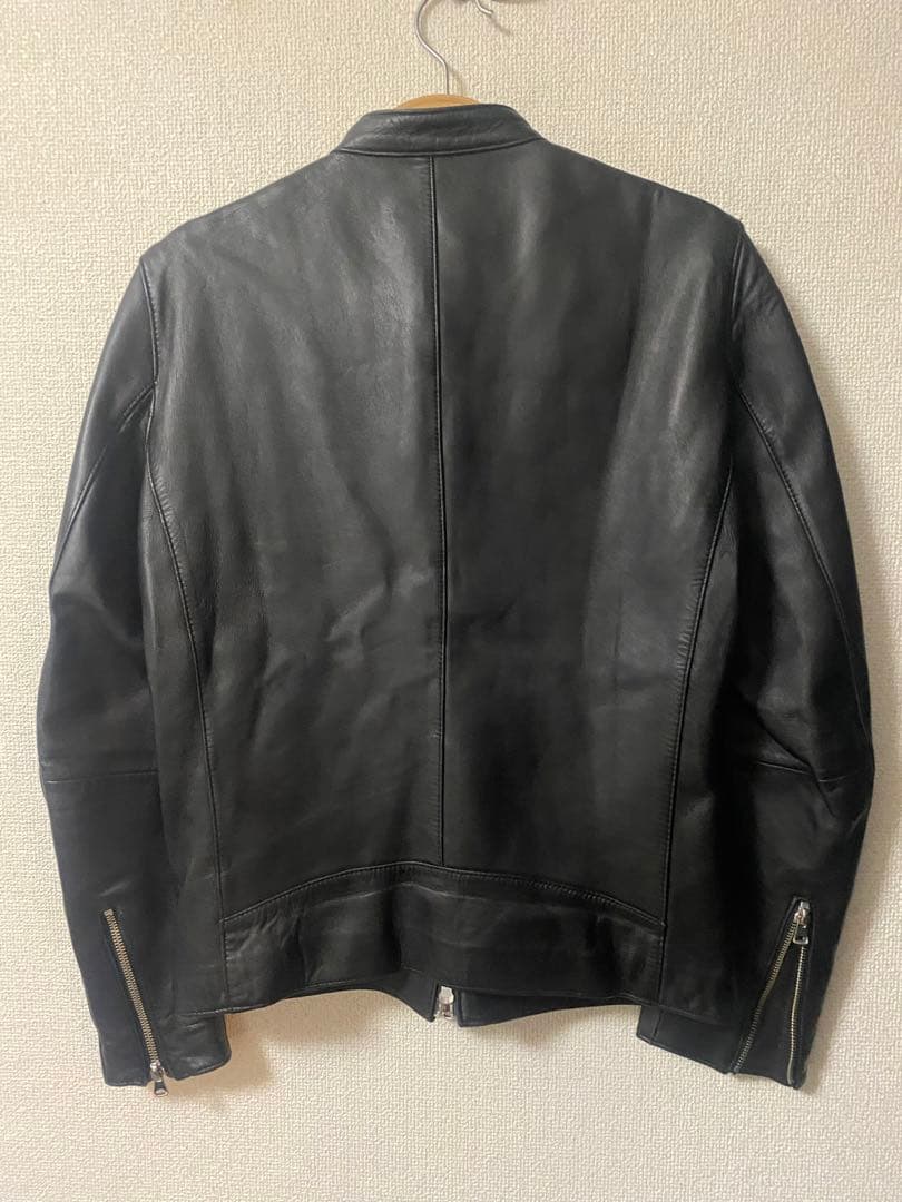 【美品】STUDIOUS シングルライダースジャケット ラムレザーブルゾン