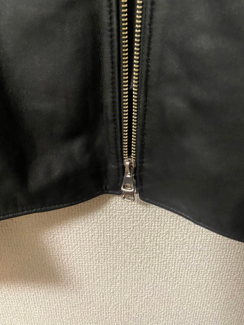 【美品】STUDIOUS シングルライダースジャケット ラムレザーブルゾン