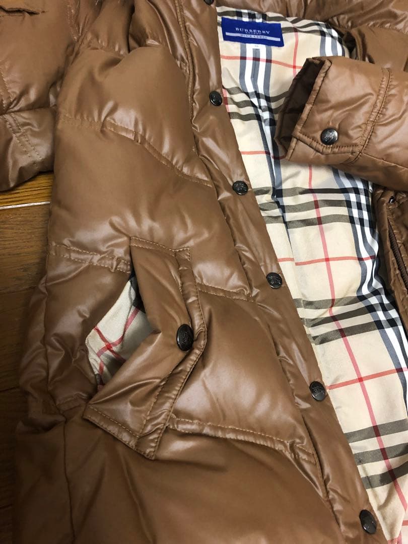 ❤️美品バーバリー　ブルーレーベルダウン❤️ノバチェックフード付ダウン