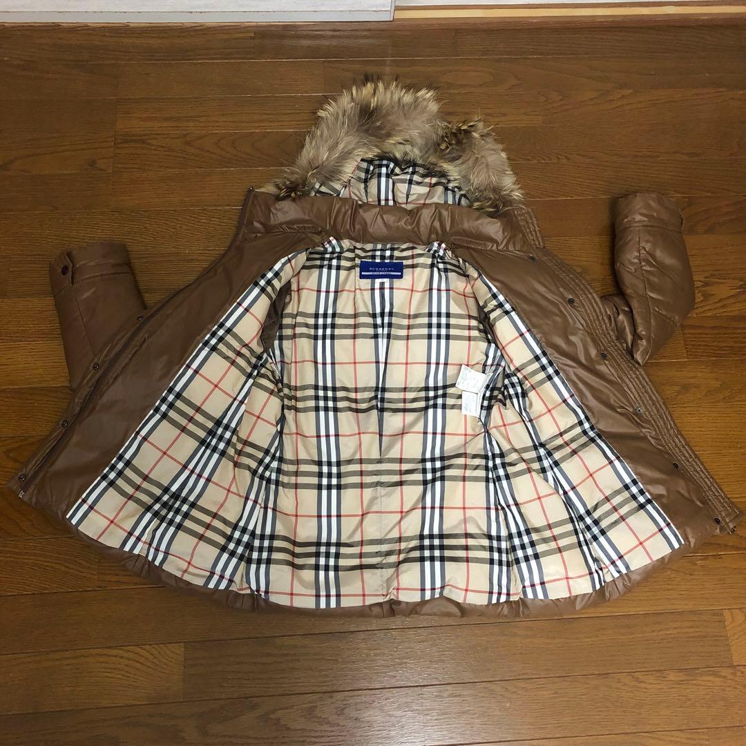 ❤️美品バーバリー　ブルーレーベルダウン❤️ノバチェックフード付ダウン