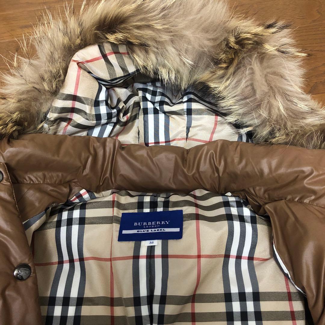 ❤️美品バーバリー　ブルーレーベルダウン❤️ノバチェックフード付ダウン