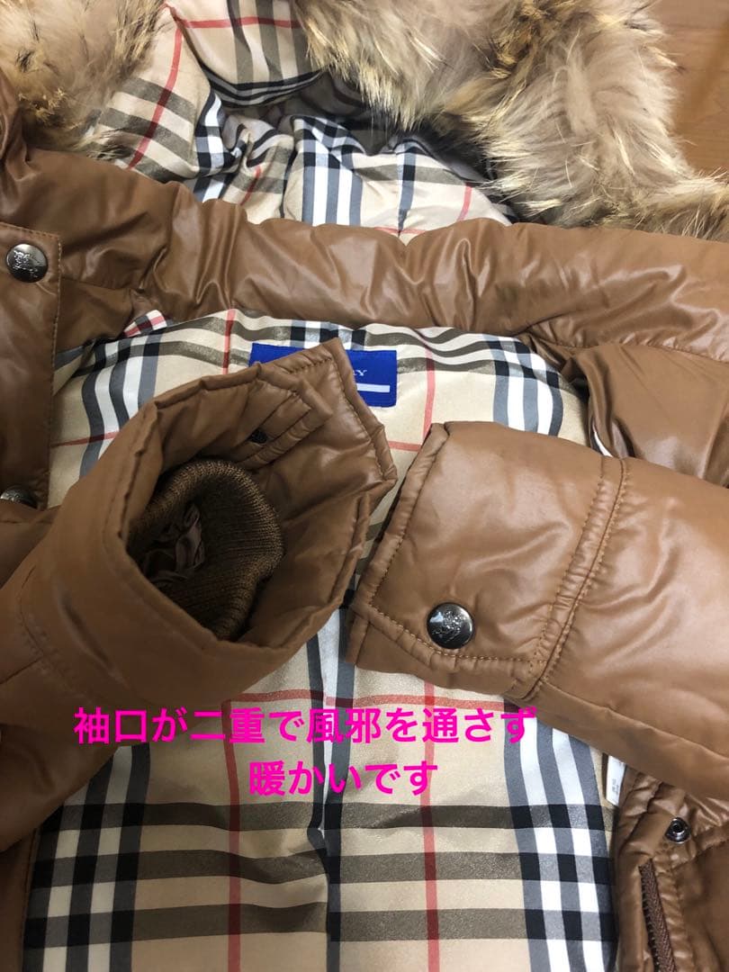 ❤️美品バーバリー　ブルーレーベルダウン❤️ノバチェックフード付ダウン