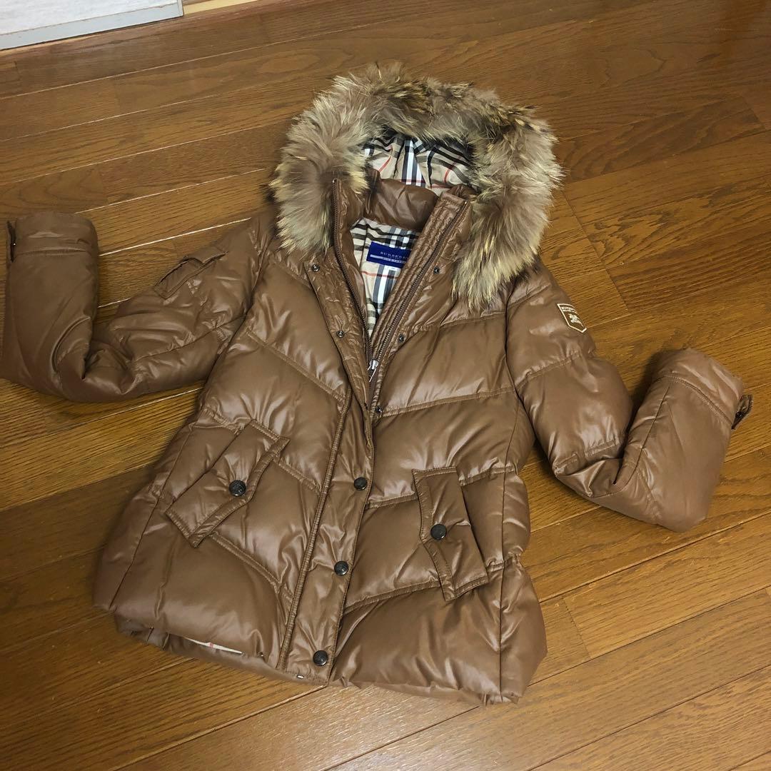❤️美品バーバリー　ブルーレーベルダウン❤️ノバチェックフード付ダウン