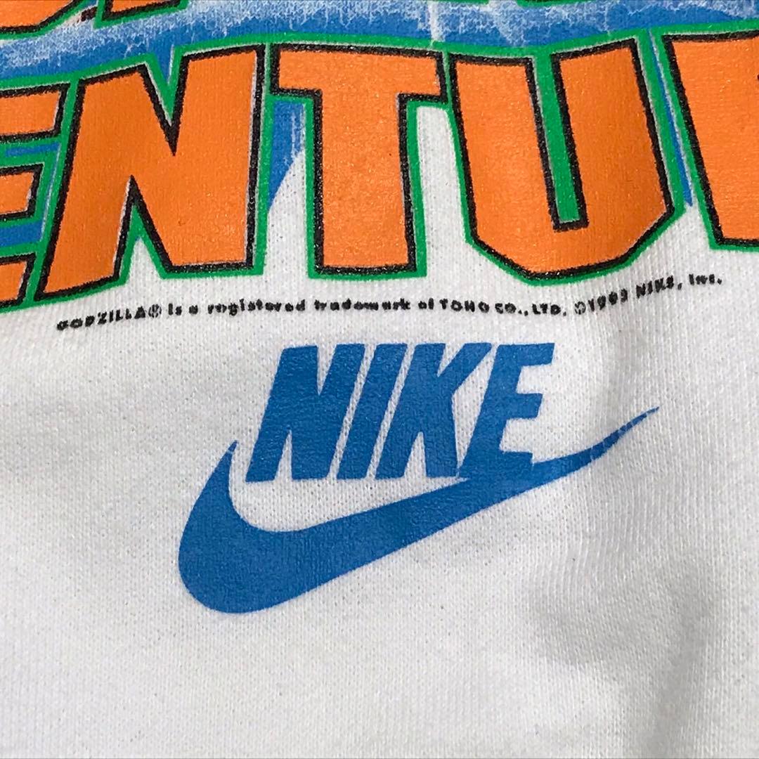 90s ナイキ　ビンテージスウェットトレーナー　ゴジラ×バークレー　ホワイト