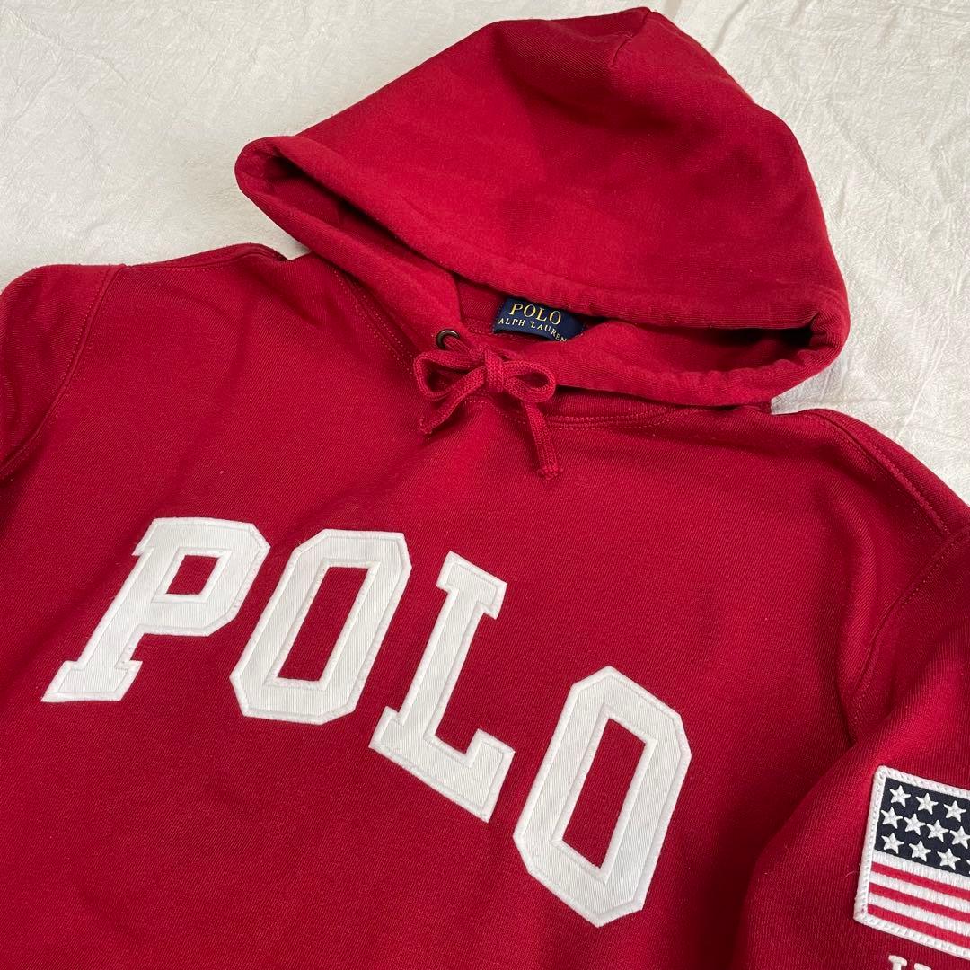 【極希少】Polo Ralph Lauren アーチロゴ 刺繍 パーカー 星条旗